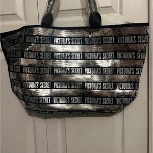 Victoria's Secret Metallic Black Tote